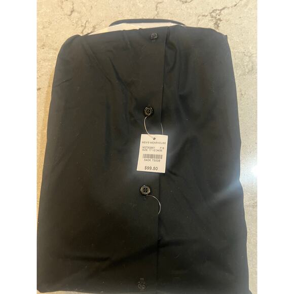 Calvin Klein Men’s Black Slim Fit Dress Shirt - Picture 2 of 3